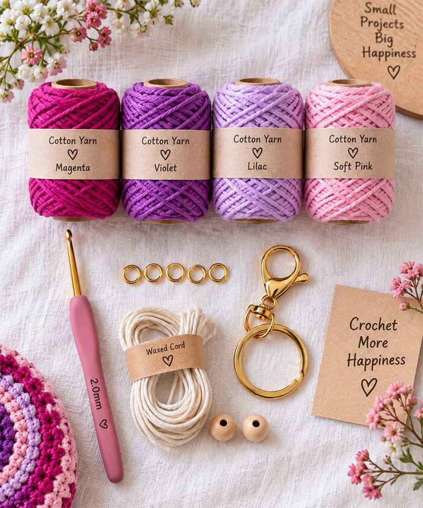 Crochet Mini Bag Keychain