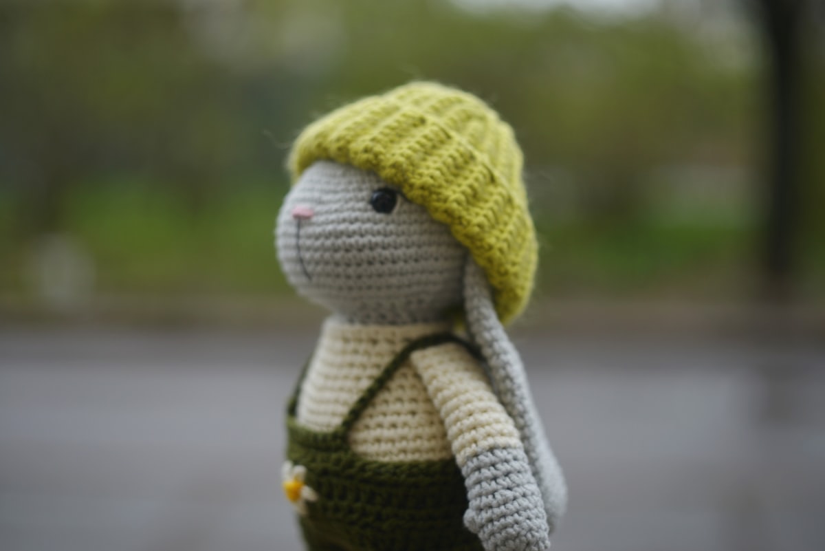 Handmade crocheted bunny amigurumi toy